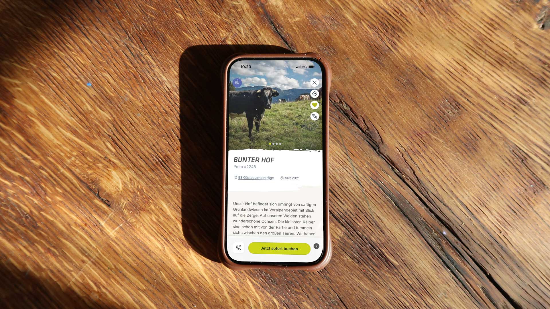 Landvergnügen App auf dem Smartphone